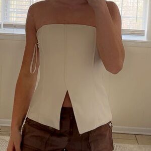 Princess Polly Cream Strapless Top